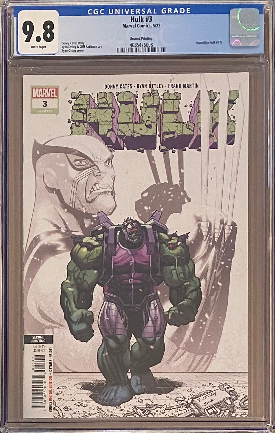 Hulk #3 Second Printing CGC 9.8