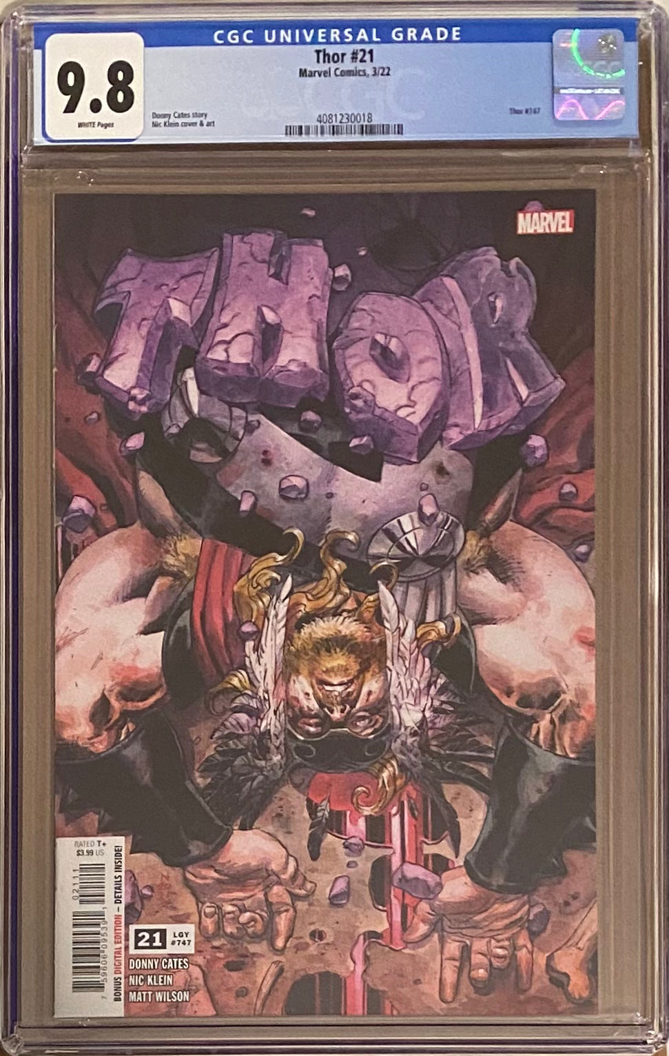 Thor #21 CGC 9.8 - First Full God of Hammers