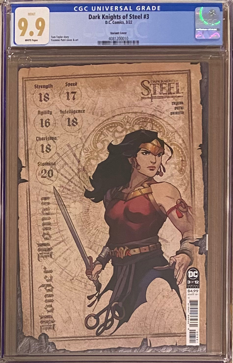 Dark Knights of Steel #3 Putri 1:25 Retailer Incentive Variant CGC 9.9 MINT