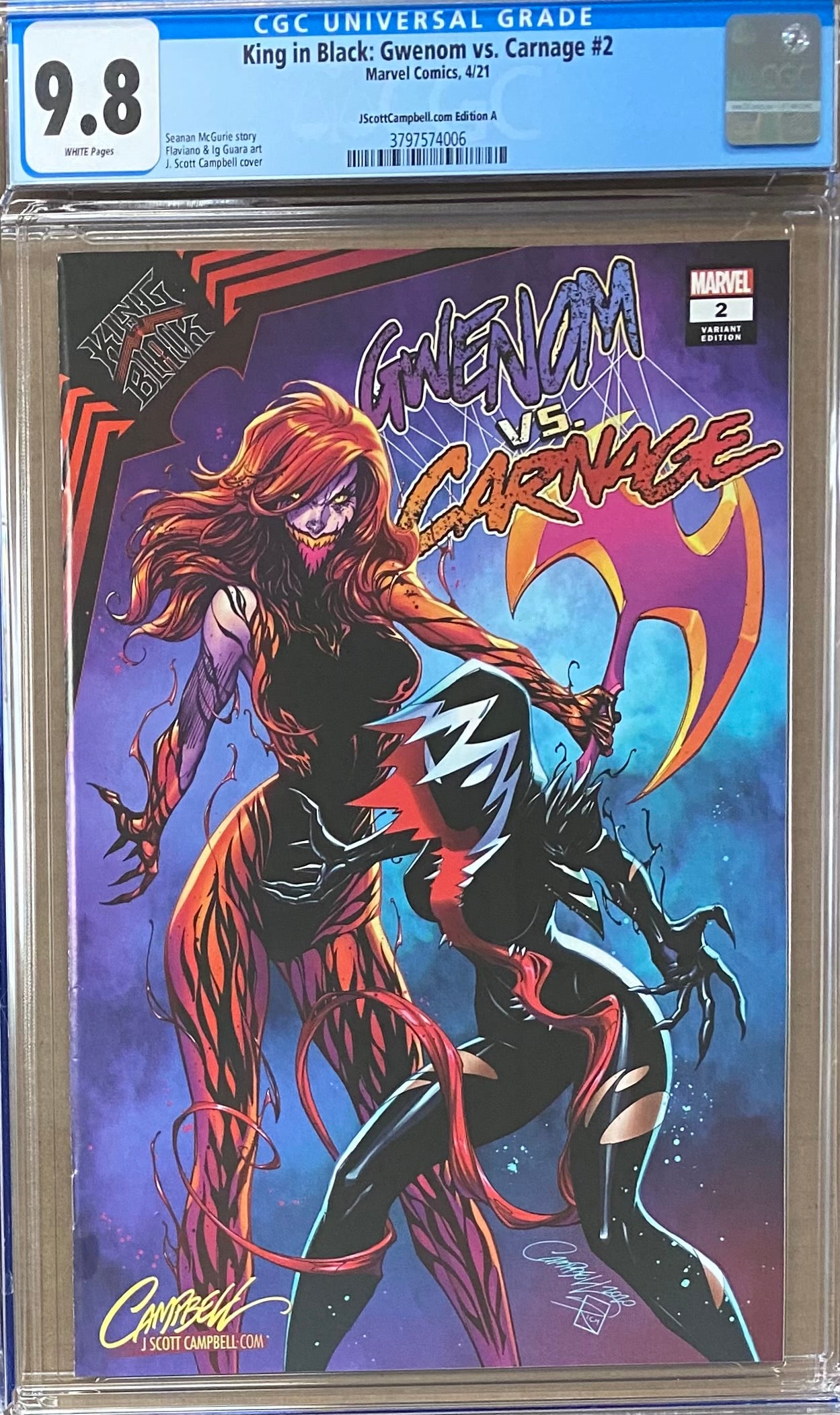 King in Black: Gwenom vs. Carnage #2 J. Scott Campbell Edition A-C Exclusive Set CGC 9.8