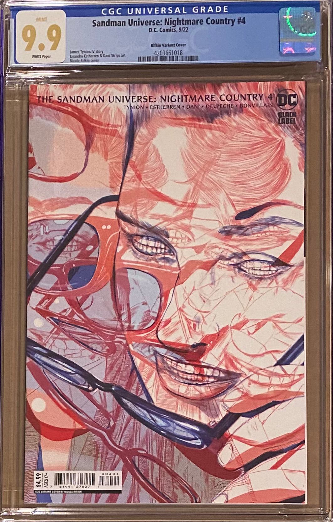 Sandman Universe: Nightmare Country #4 Rifkin 1:25 Retailer Incentive Variant DC Black Label CGC 9.9