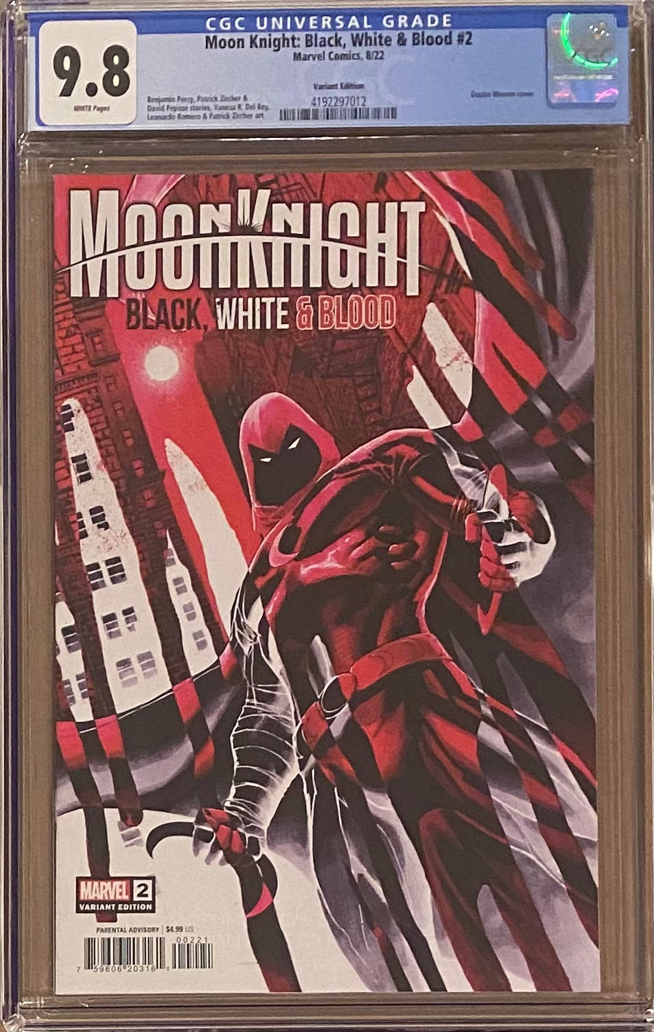 Moon Knight: Black, White, and Blood #2 Variant CGC 9.8