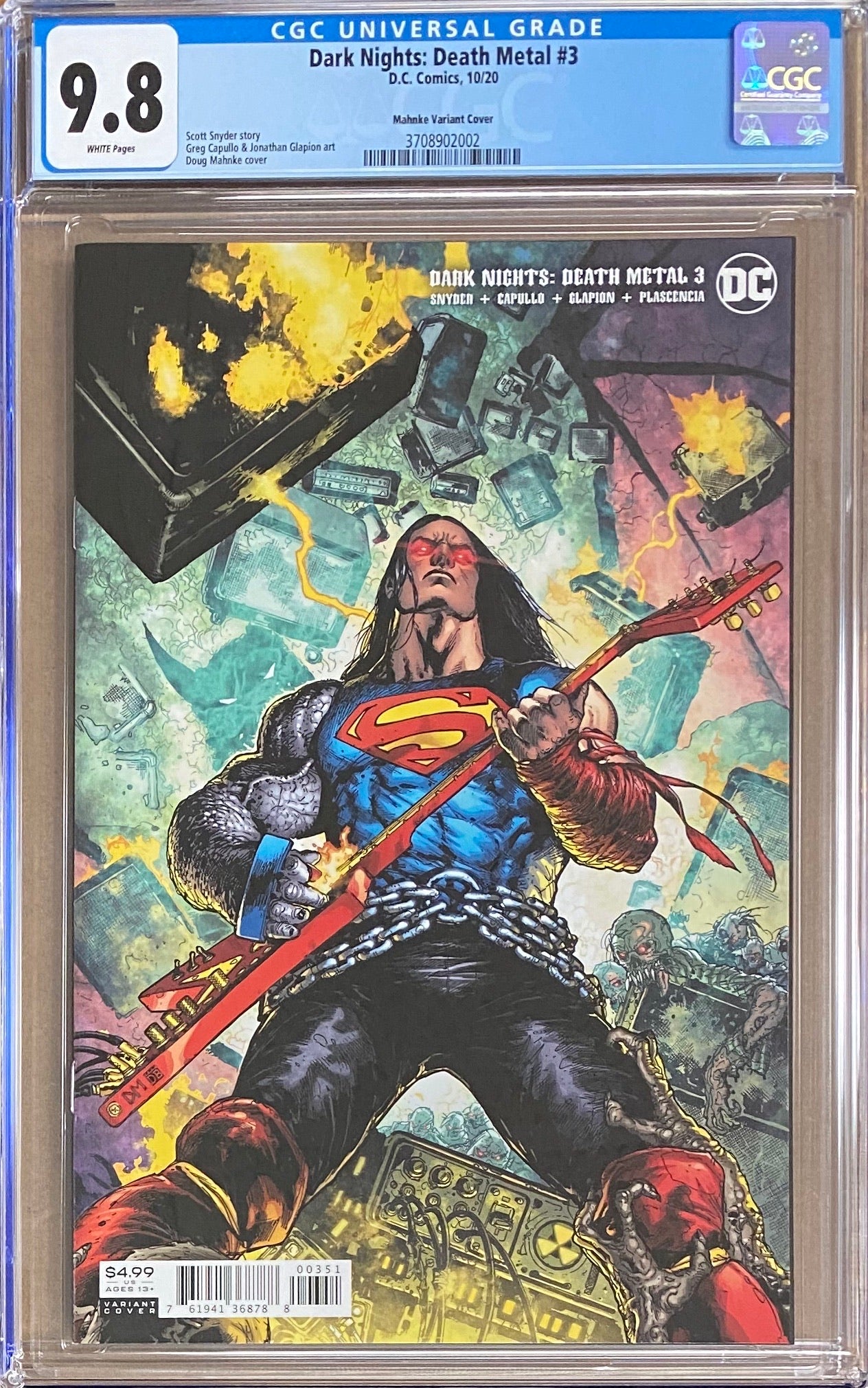 Dark Nights Death Metal #3 Mahnke 1:25 Retailer Incentive Variant CGC 9.8
