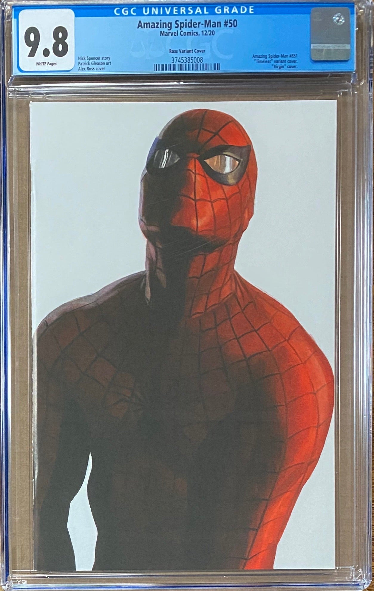 CGC 9.8 - AMAZING SPIDER-MAN #50 - ALEX ROSS TIMELESS offers VIRGIN EDITION 2020