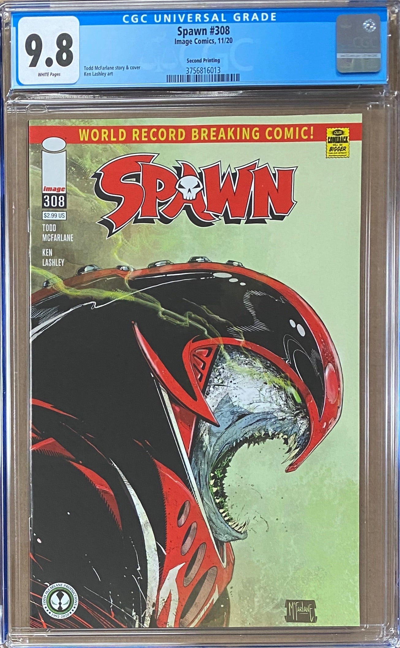 Spawn #308 Second Printing CGC 9.8
