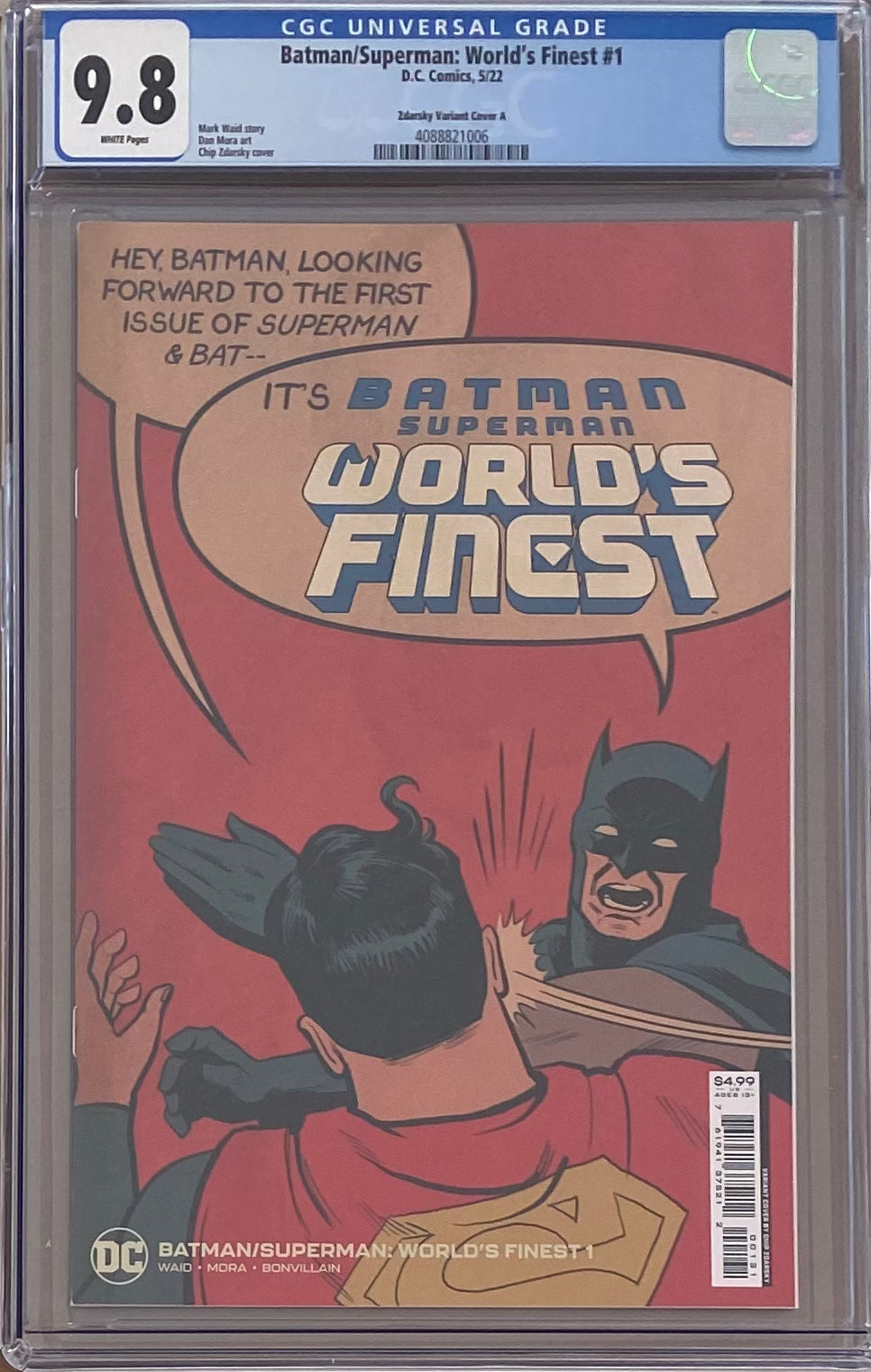 Batman/Superman: World's Finest #1 Zdarsky "Batman Slap" 1:25 Retailer Incentive Variant CGC 9.8