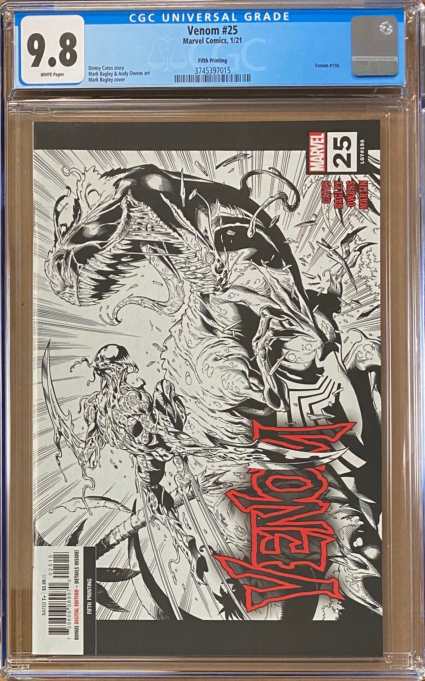 Venom #25 Fifth Printing CGC 9.8