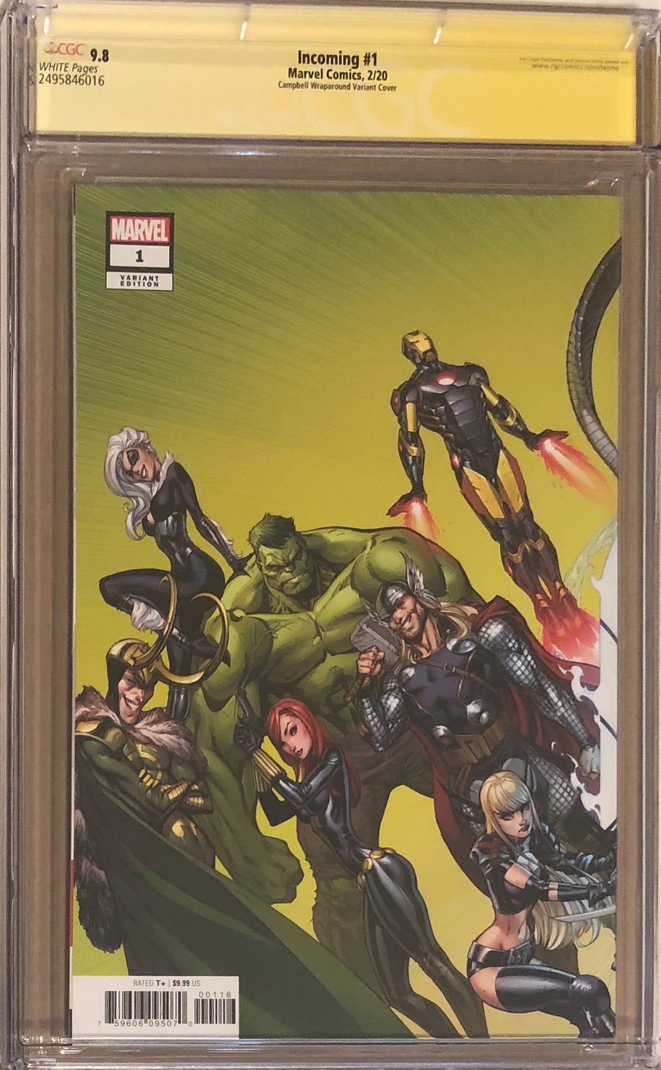 Incoming! #1 J. Scott Campbell 1:100 Wraparound Retailer Incentive Variant CGC 9.8 SS