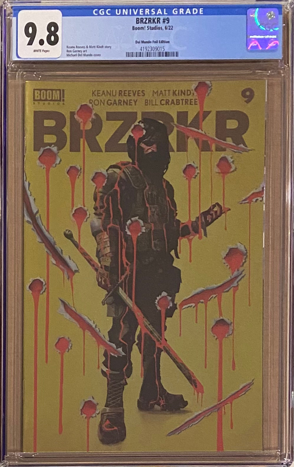 BRZRKR #9 Cover D Del Mundo Foil Variant CGC 9.8 (Berzerker)