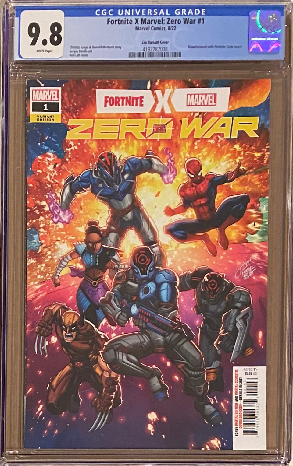 Fortnite/Marvel: Zero War #1 Lim Variant CGC 9.8