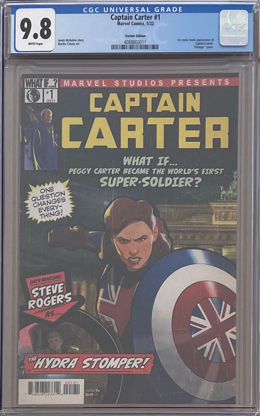 Captain Carter #1 Marvel Studios Animation What If? 1:25 Retailer incentive Variant CGC 9.8