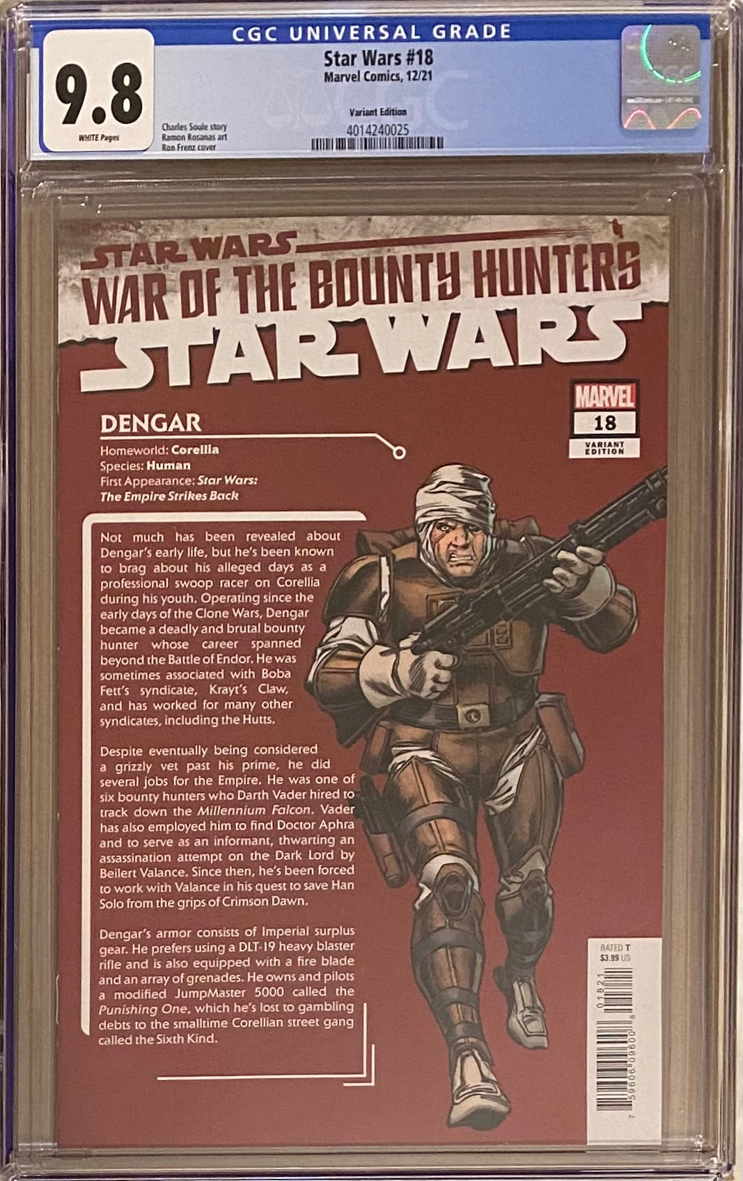 Star Wars #18 Frenz Variant CGC 9.8 - War of the Bounty Hunters