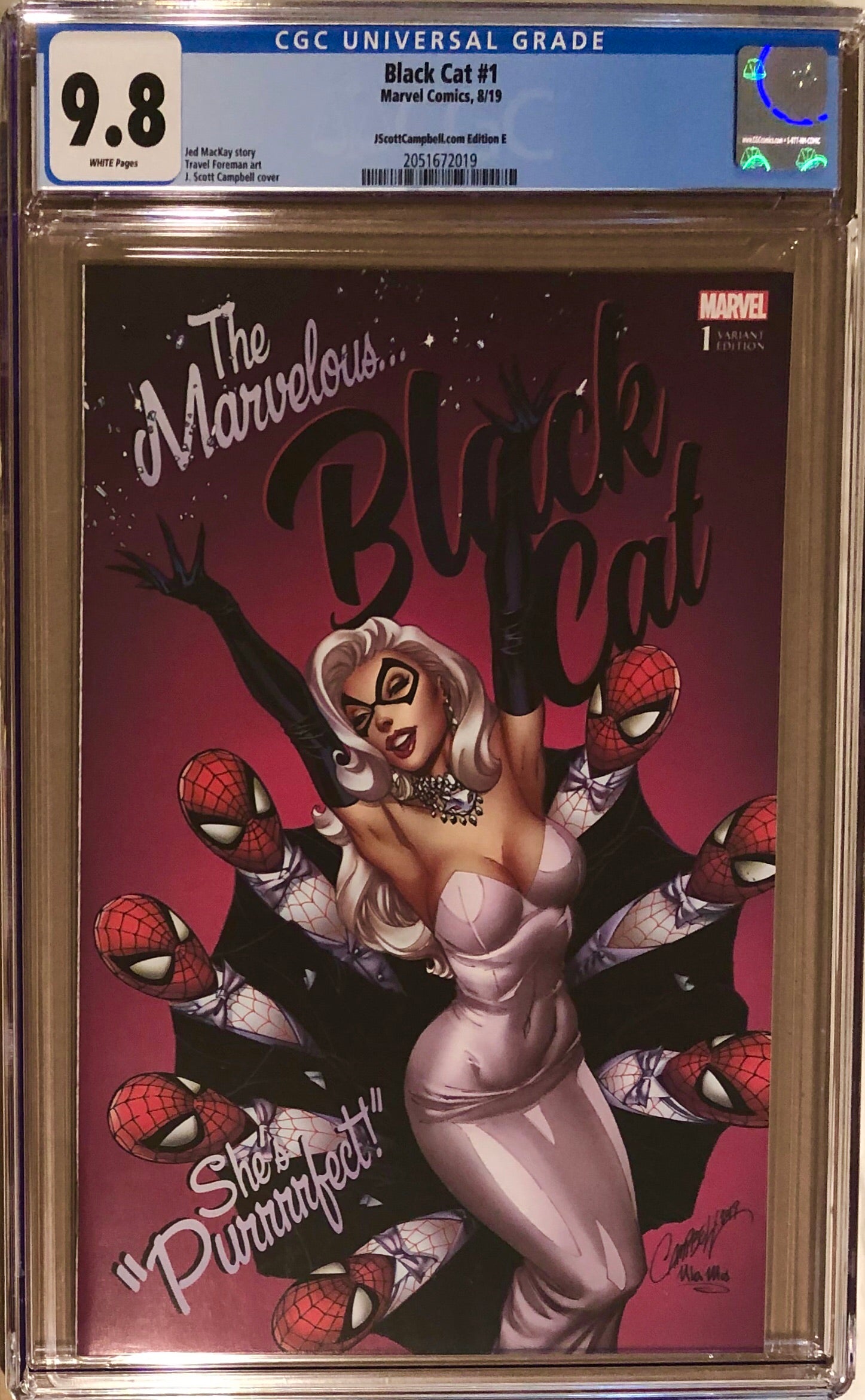Black Cat #1 J. Scott Campbell Exclusive E SDCC "Marvelous Black Cat" CGC 9.8