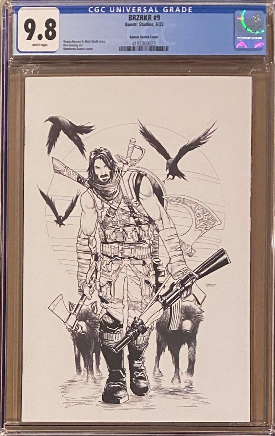 BRZRKR #9 Ramos 1:100 B&W Virgin Retailer Incentive Variant CGC 9.8 (Berzerker)