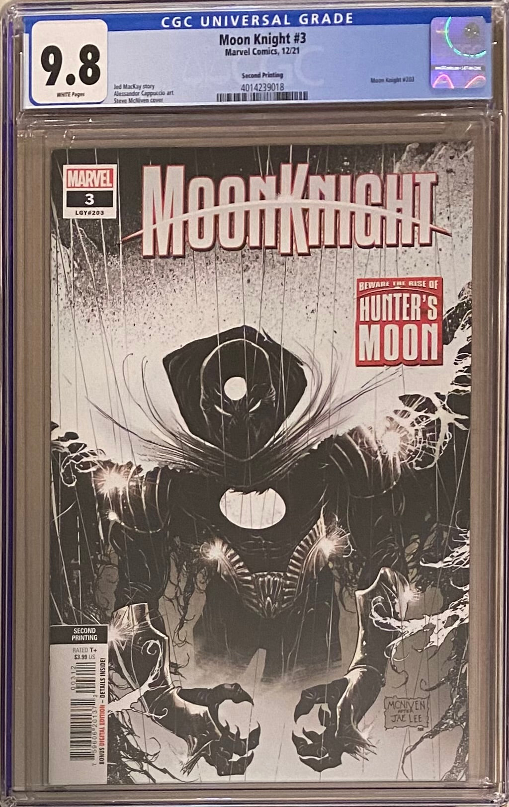 Moon Knight #3 Second Printing CGC 9.8 - First Appearance Hunter's Moon
