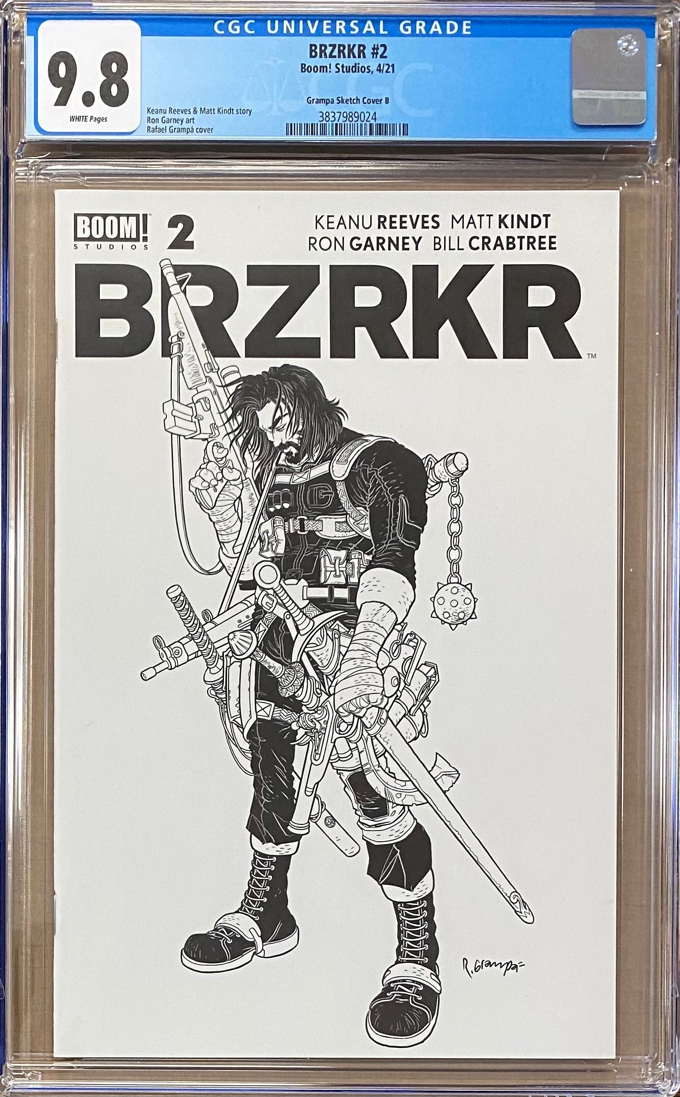 BRZRKR #2 Grampa 1:20 "Secret" Sketch Retailer Incentive Variant CGC 9.8 (Berzerker)