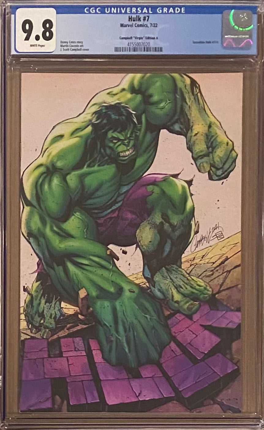 Hulk #7 J. Scott Campbell 1:100 Virgin Retailer Incentive Variant CGC 9.8