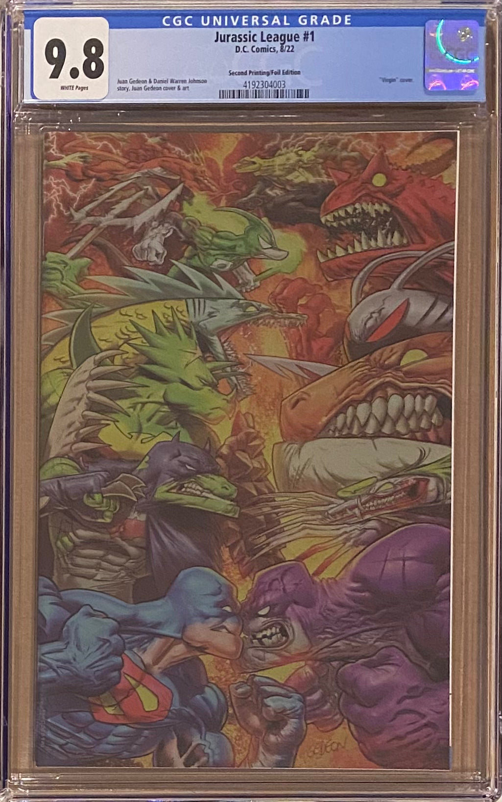 Jurassic League #1 Second Printing 1:25 Foil Retailer Incentive Variant CGC 9.8