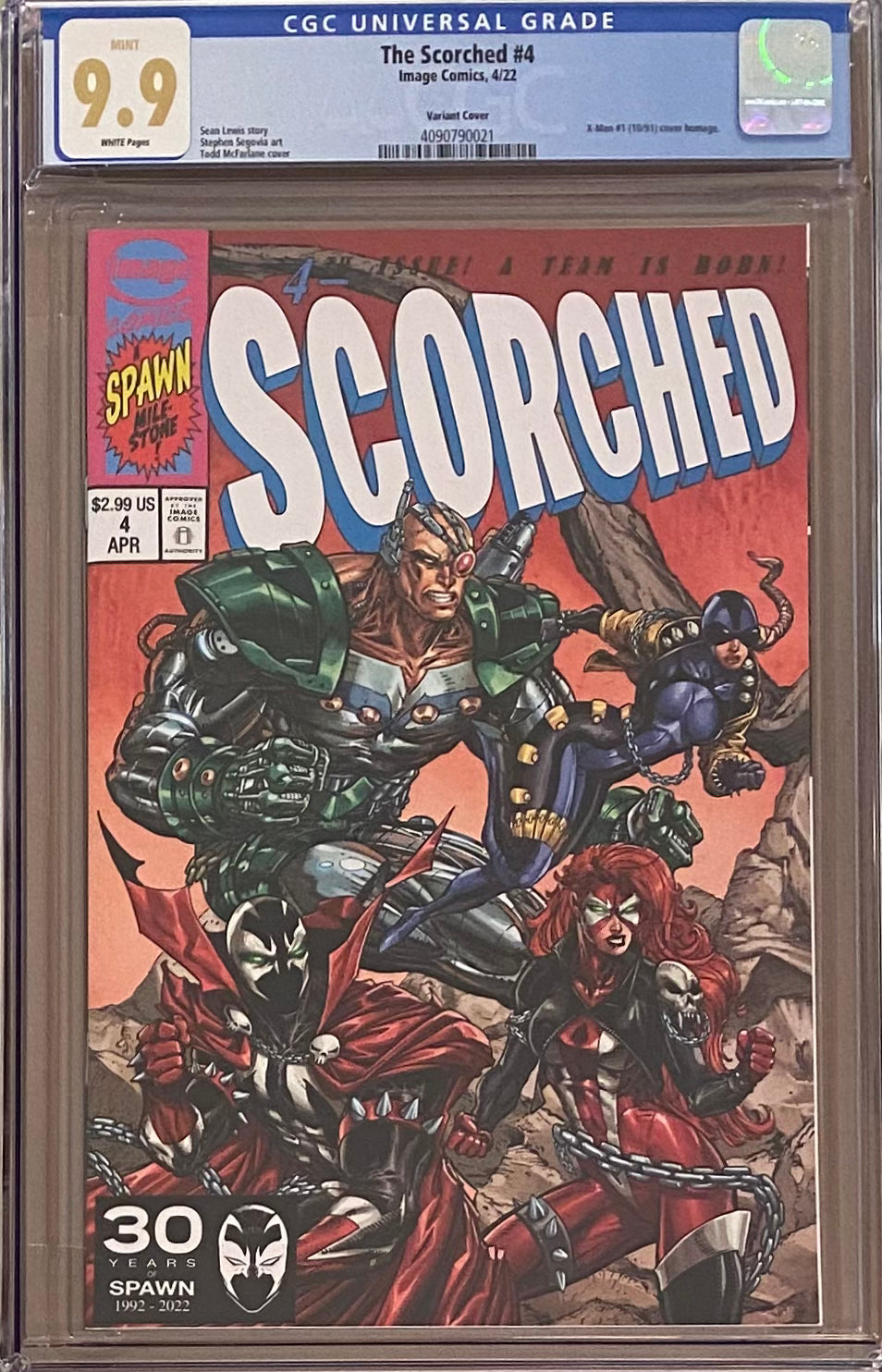 The Scorched #4 McFarlane Homage Connecting Variant CGC 9.9 MINT