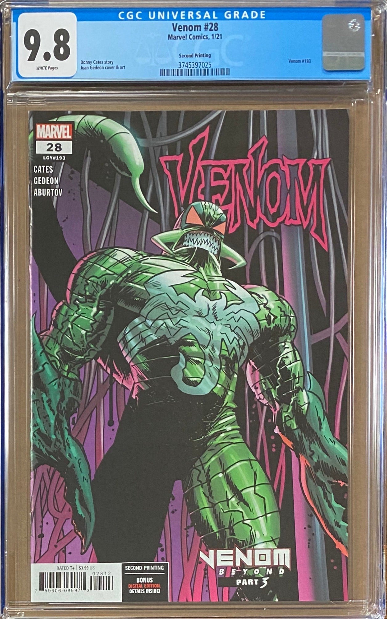 Venom #28 Second Printing CGC 9.8