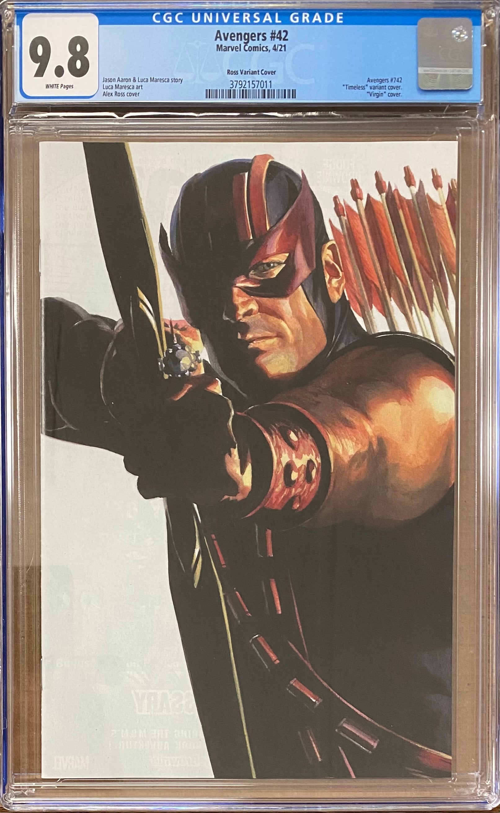 Avengers #42 Alex Ross Hawkeye "Timeless" Variant CGC 9.8