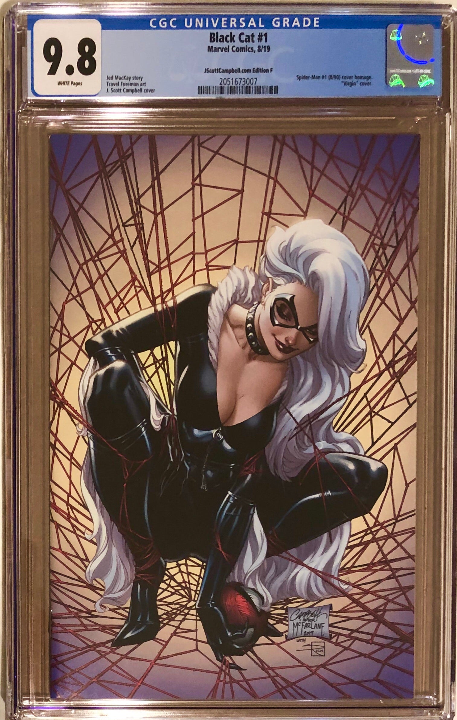 Black Cat #1 J. Scott Campbell Exclusive F SDCC "McFarlane Homage" Virgin CGC 9.8