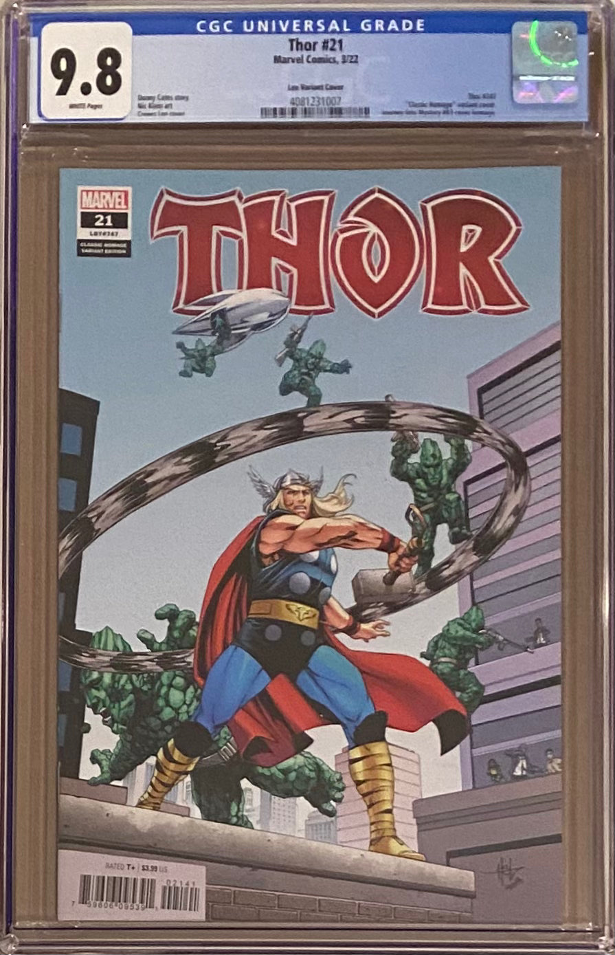 Thor #21 Crees Lee Homage Variant CGC 9.8 - First Full God of Hammers