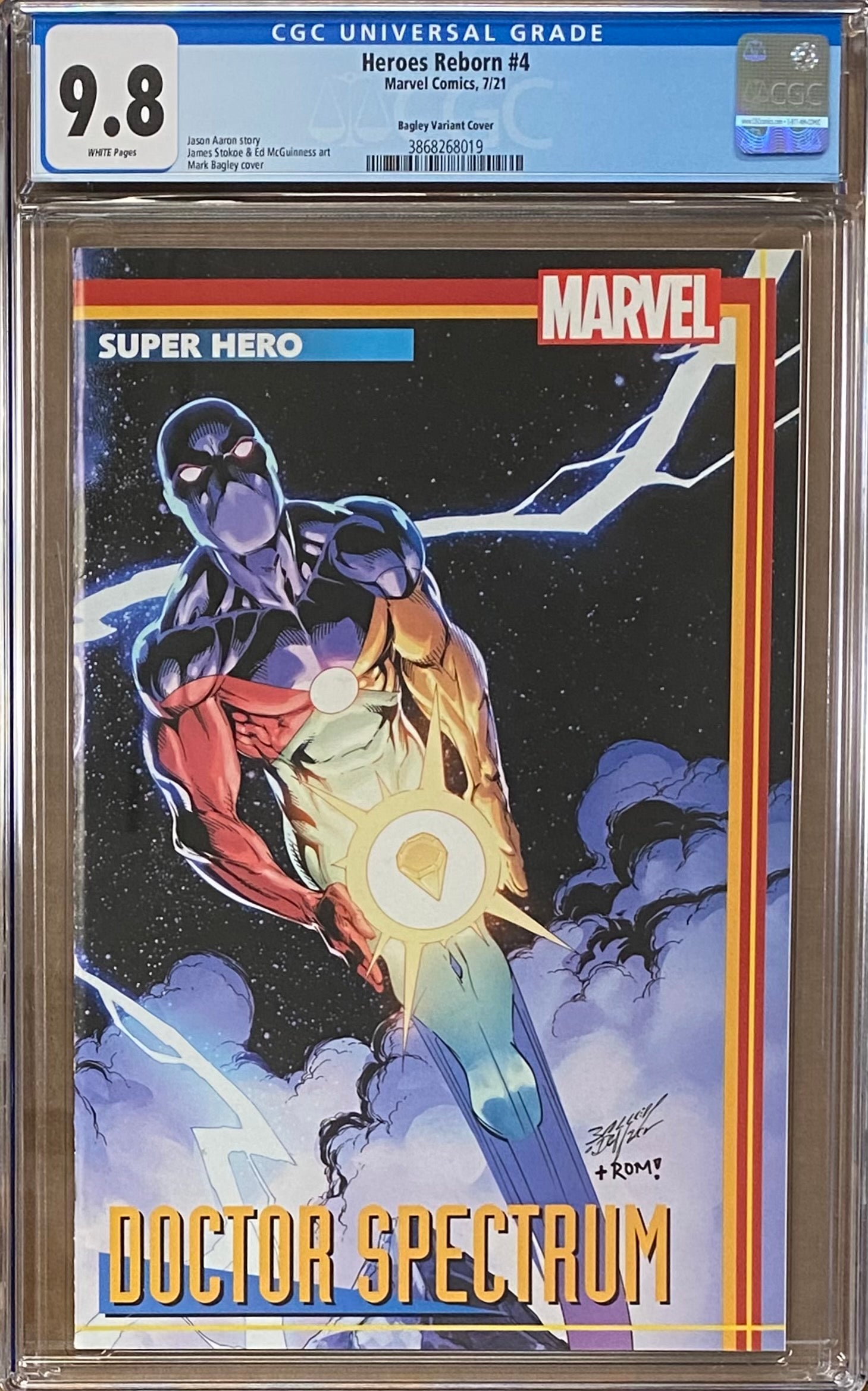 Heroes Reborn #4 Bagley "Doctor Spectrum" Trading Card Variant CGC 9.8