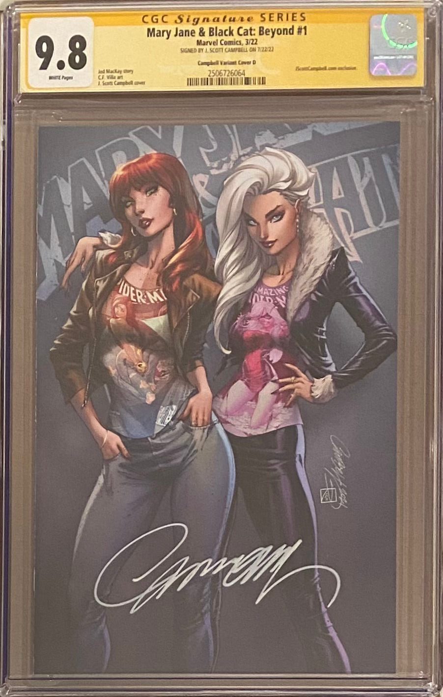 Mary Jane & Black Cat: Beyond #1 J. Scott Campbell Edition D "Jackets & Tees" CGC 9.8 SS