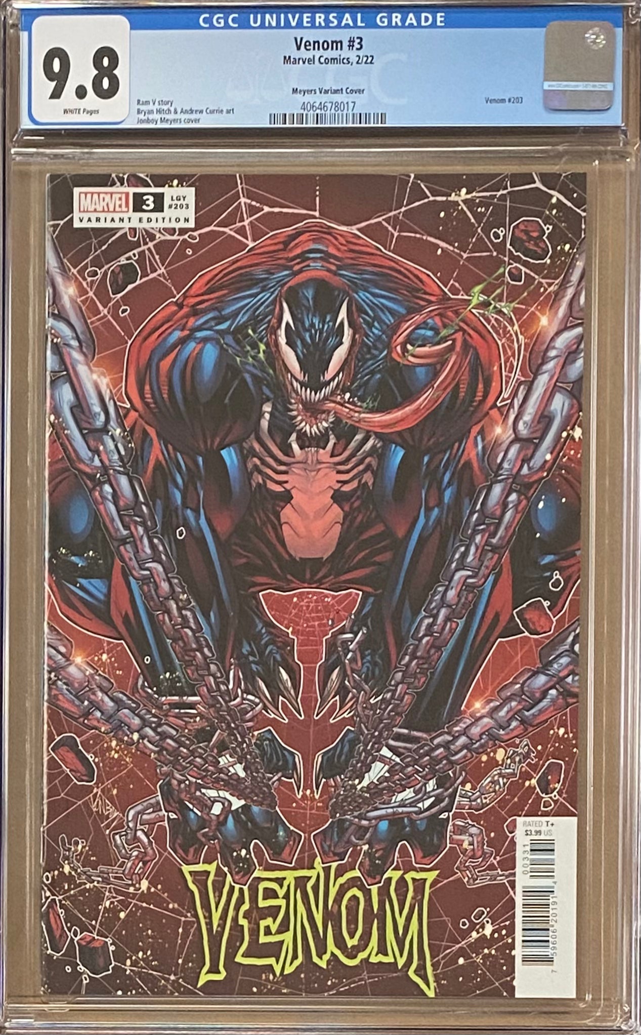 Venom #3 JonBoy Meyers Variant CGC 9.8