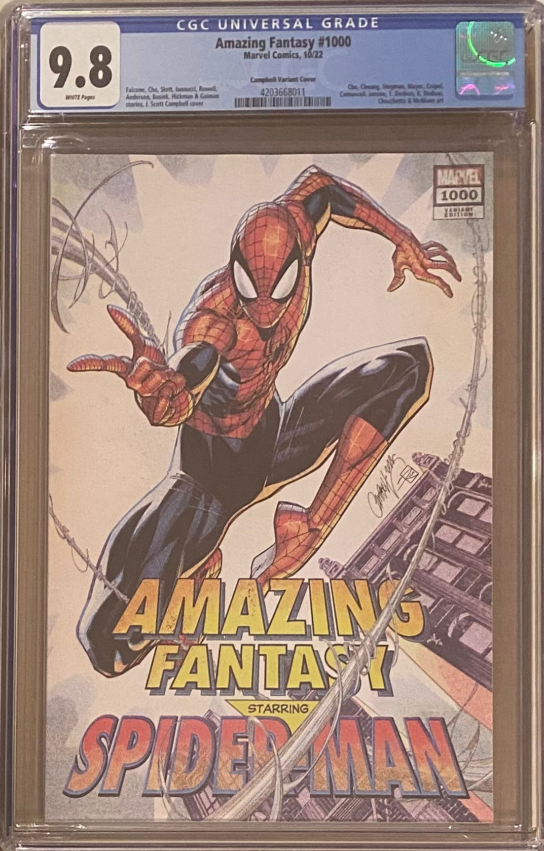 Amazing Fantasy #1000 Campbell 1:200 Retro Incentive Variant CGC 9.8