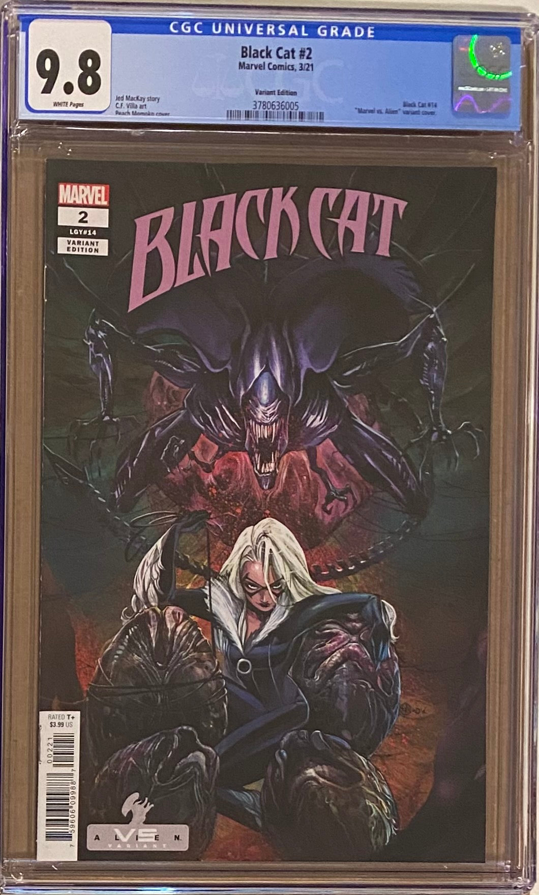 Black Cat #2 Momoko "Marvel vs. Aliens" Variant CGC 9.8