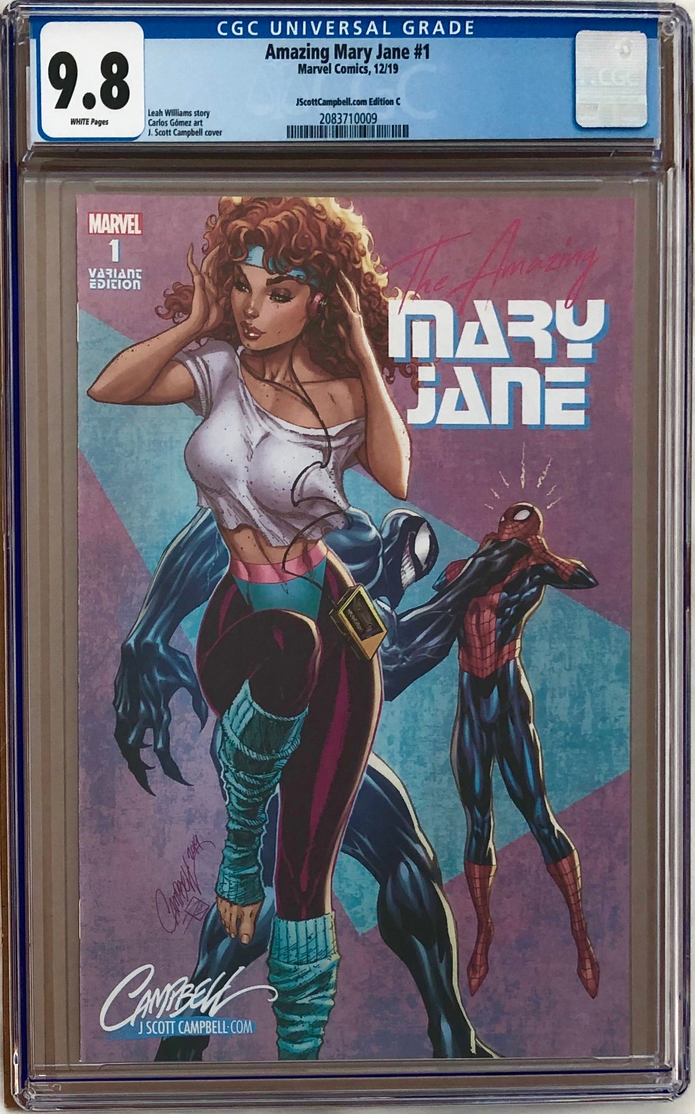 Amazing Mary Jane #1 J. Scott Campbell Exclusive C - "80s - Venom n' leg-warmers" CGC 9.8