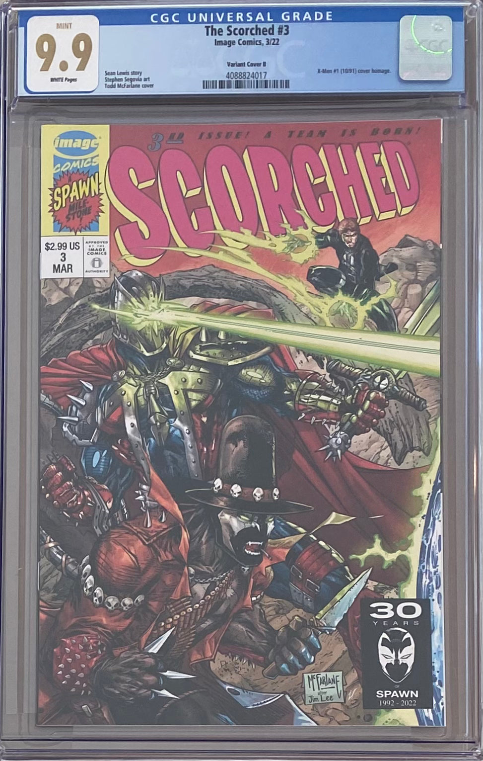 The Scorched #3 McFarlane Homage Connecting Variant CGC 9.9 MINT