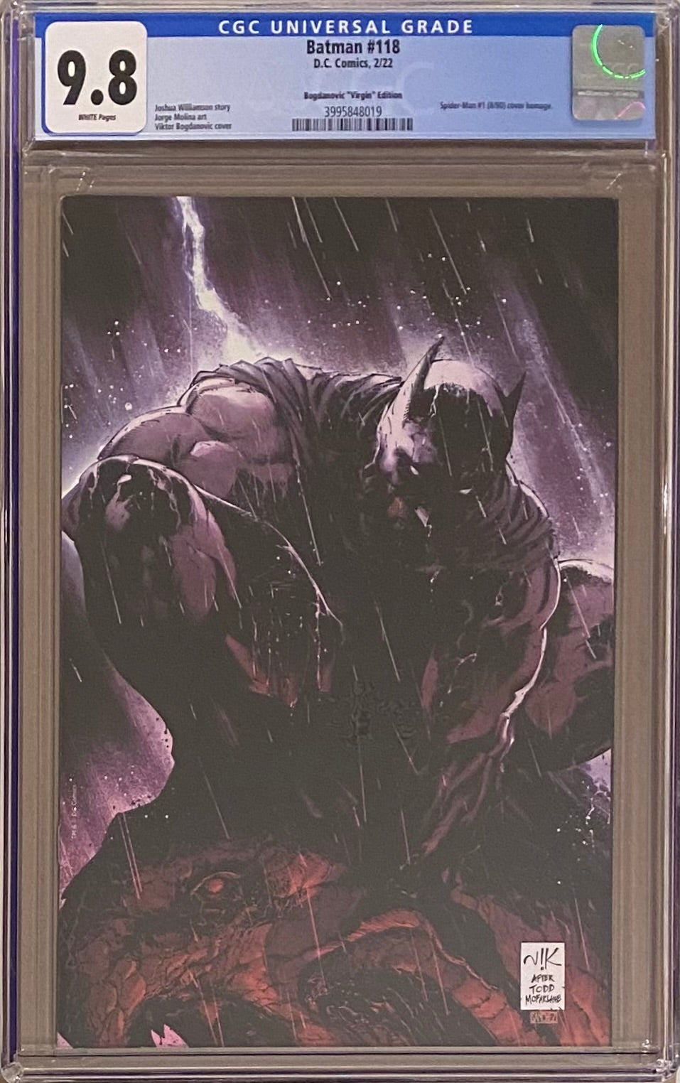 Batman #118 Bogdanovic 1:25 Virgin Retailer Incentive Variant CGC 9.8
