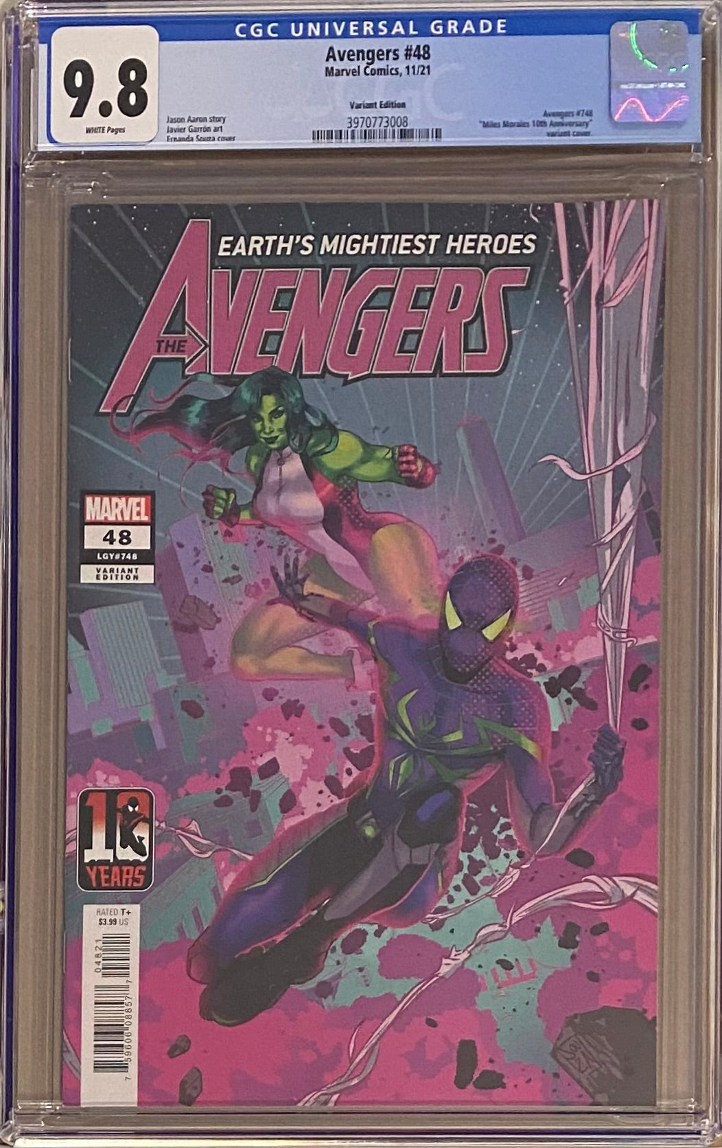Avengers #48 DeSouza Miles Morales 10th Anniversary Variant CGC 9.8