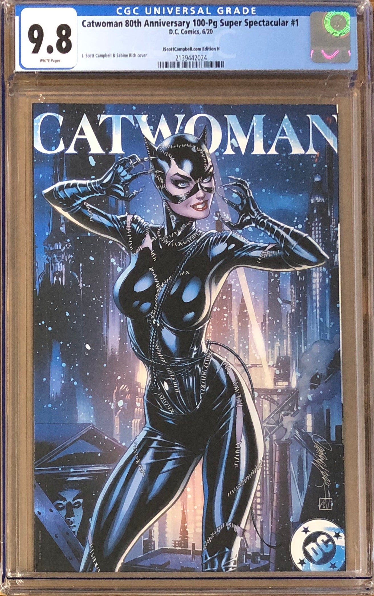 Catwoman 80th Anniversary 100 Page Super Spectacular #1 J. Scott Campbell Exclusive H "1990s Movie" CGC 9.8