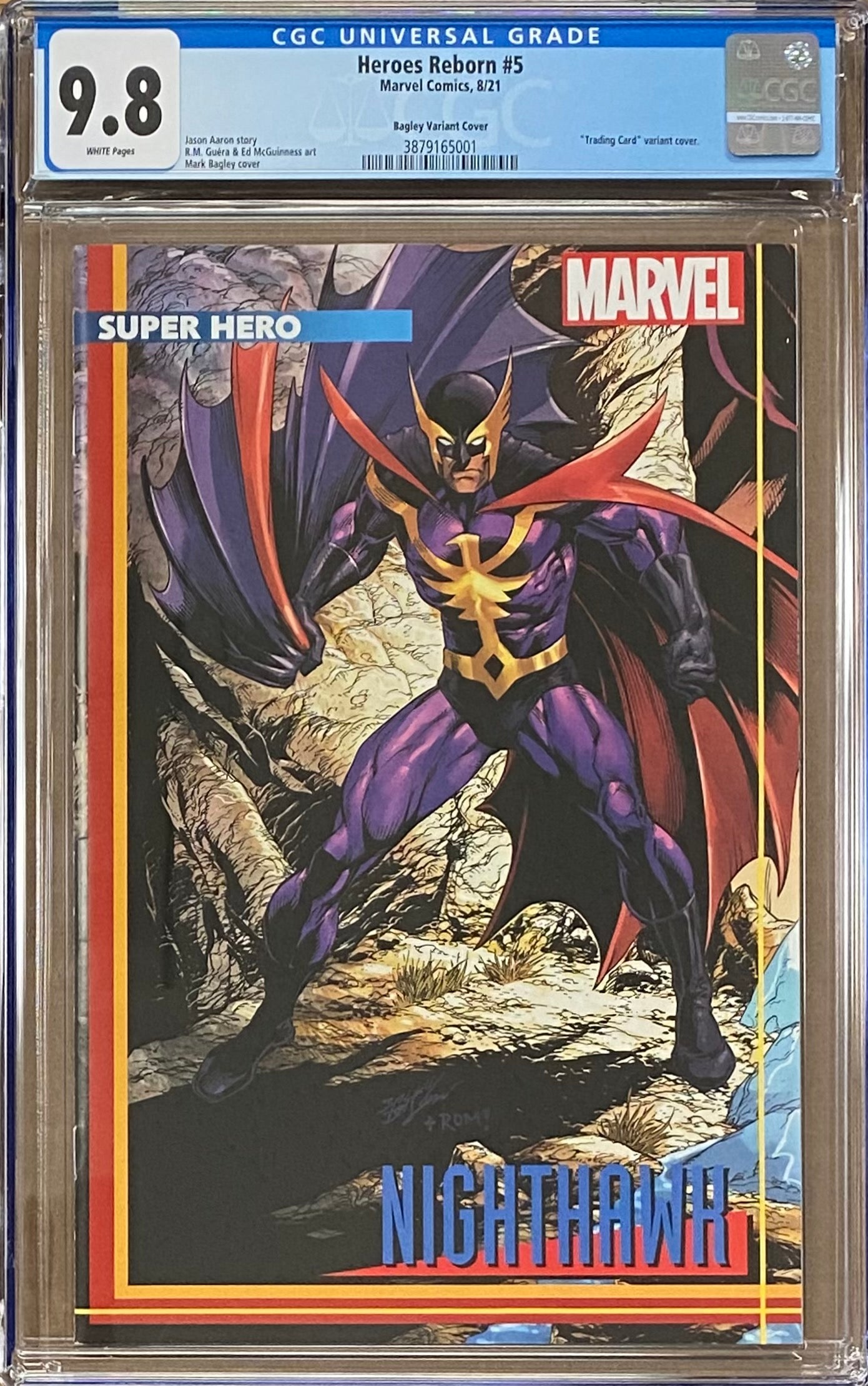 Heroes Reborn #5 Bagley "Nighthawk" Trading Card Variant CGC 9.8