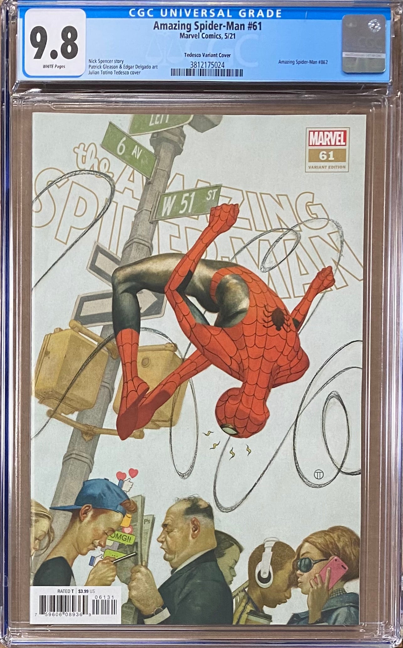 Amazing Spider-Man #61 Tedesco Retailer Incentive Variant CGC 9.8 - New Costume!