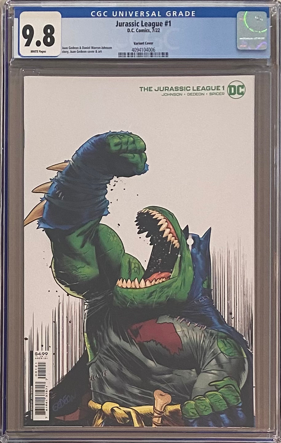 Jurassic League #1 Variant CGC 9.8
