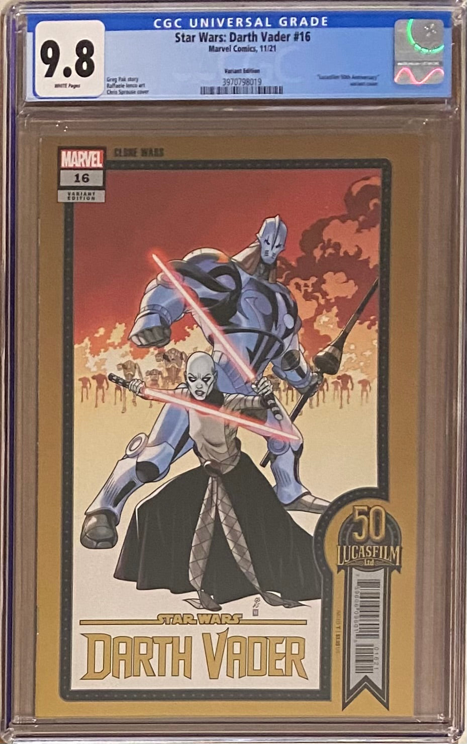 Star Wars: Darth Vader #16 Sprouse Variant CGC 9.8 - War of the Bounty Hunters