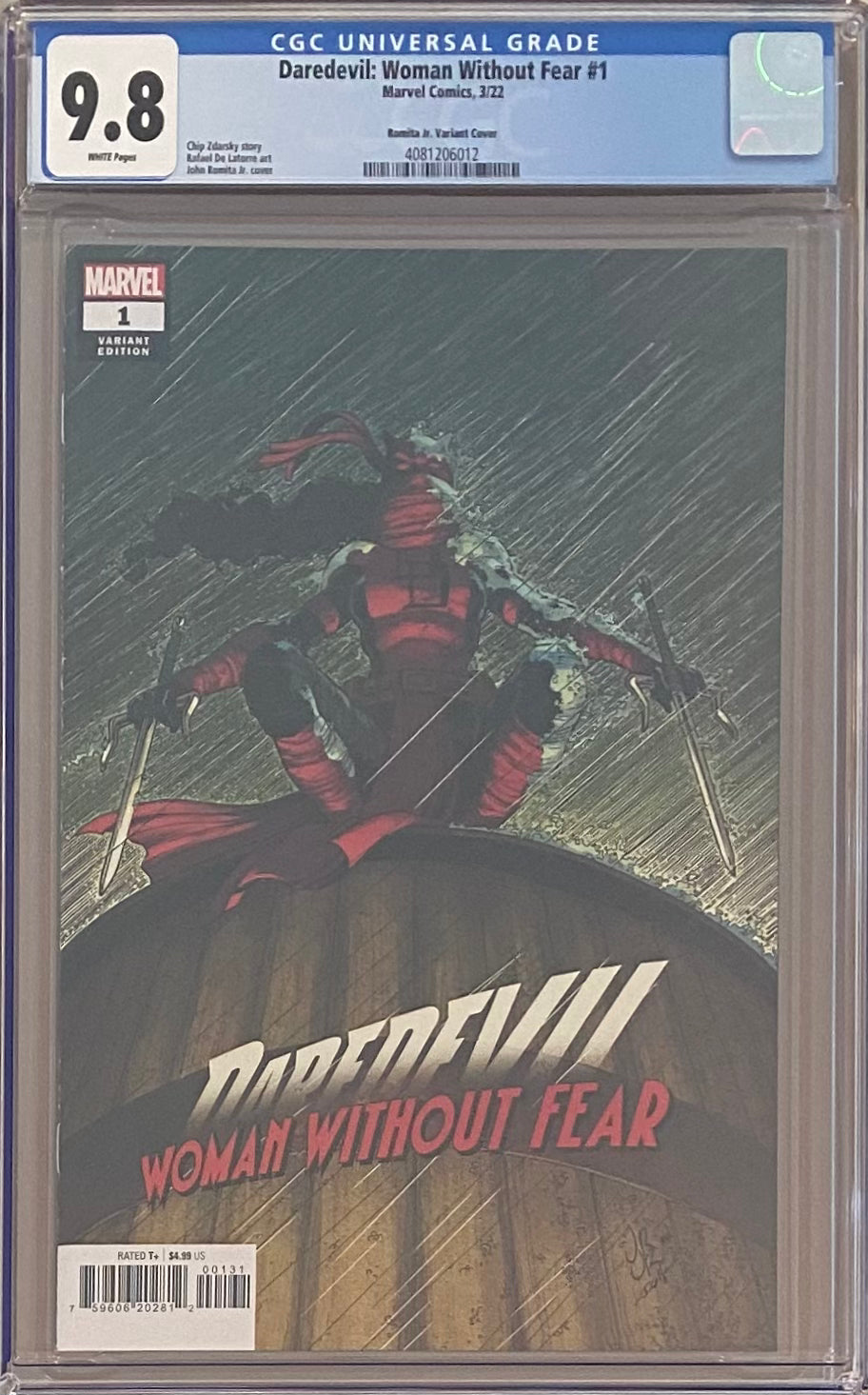 Daredevil: Woman Without Fear #1 Romita Jr. 1:25 Retailer Incentive Variant CGC 9.8