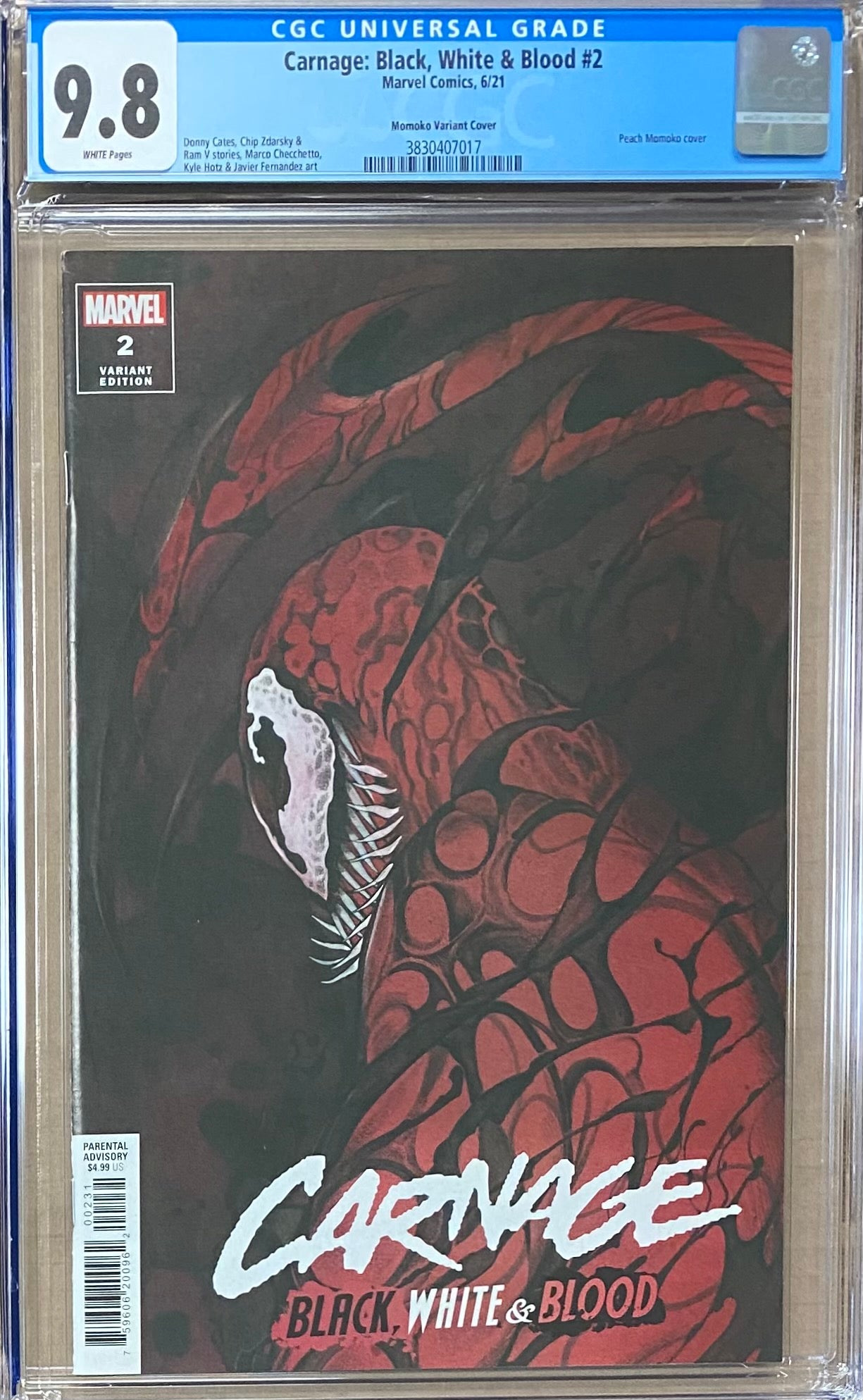 Carnage: Black, White, and Blood #2 Momoko Retailer Incentive Variant CGC 9.8