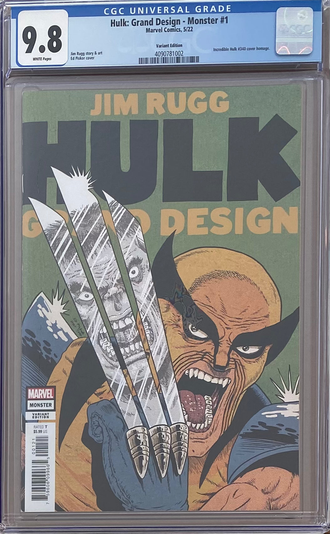 Hulk: Grand Design - Monster #1 Piskor Variant CGC 9.8