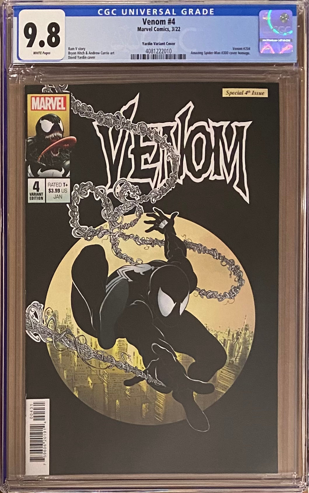 Venom #4 Yardin Homage Variant CGC 9.8