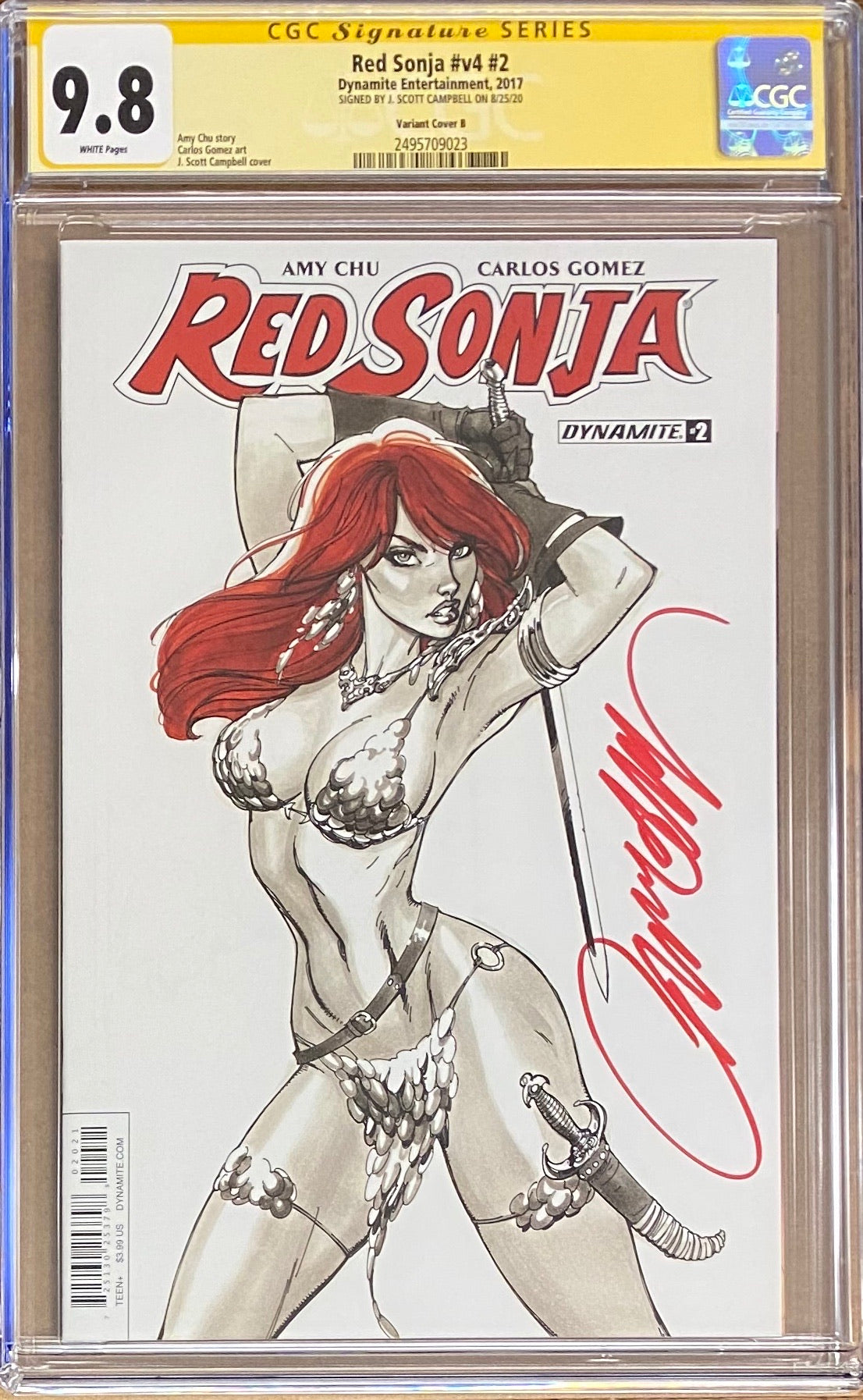 Red Sonja #2 J. Scott Campbell Variant CGC 9.8 SS