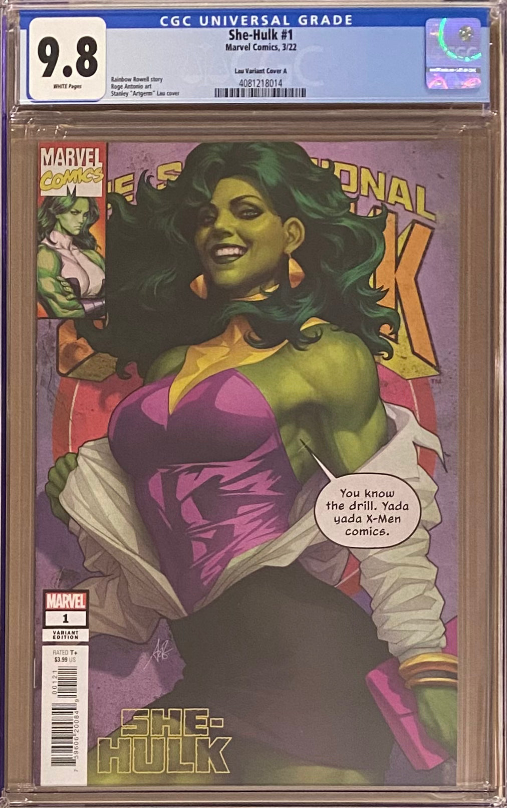 She-Hulk #1 Artgerm Variant CGC 9.8