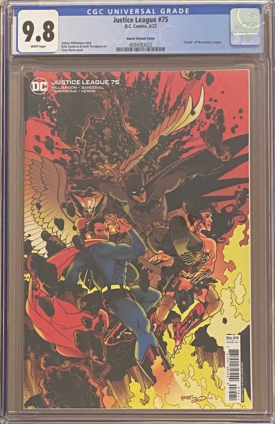 Justice League #75 Harris 1:50 Retailer Incentive Variant CGC 9.8 - Death of Justice League