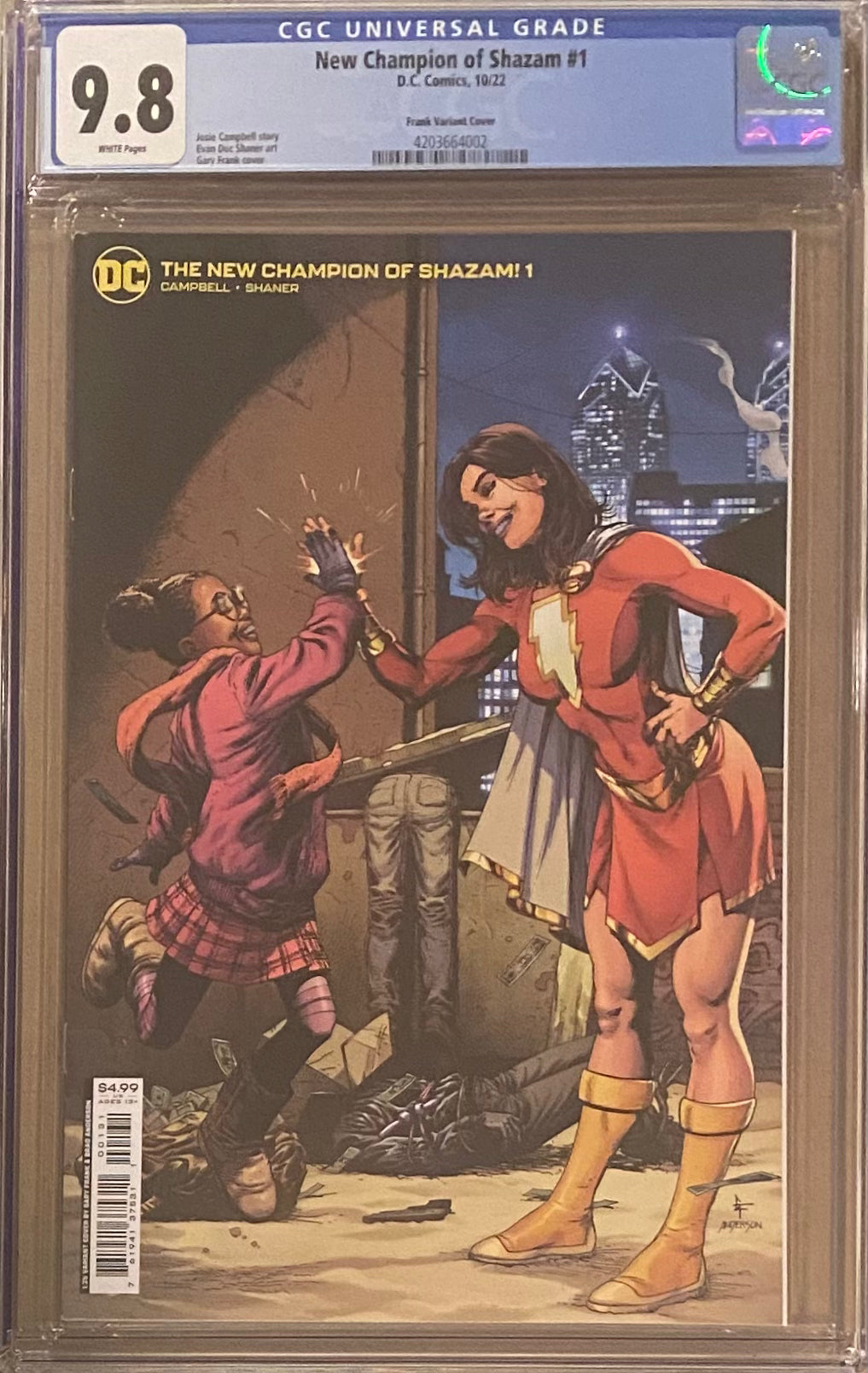 The New Champion of Shazam #1 Frank 1:25 Retailer Incentive Variant CGC 9.8
