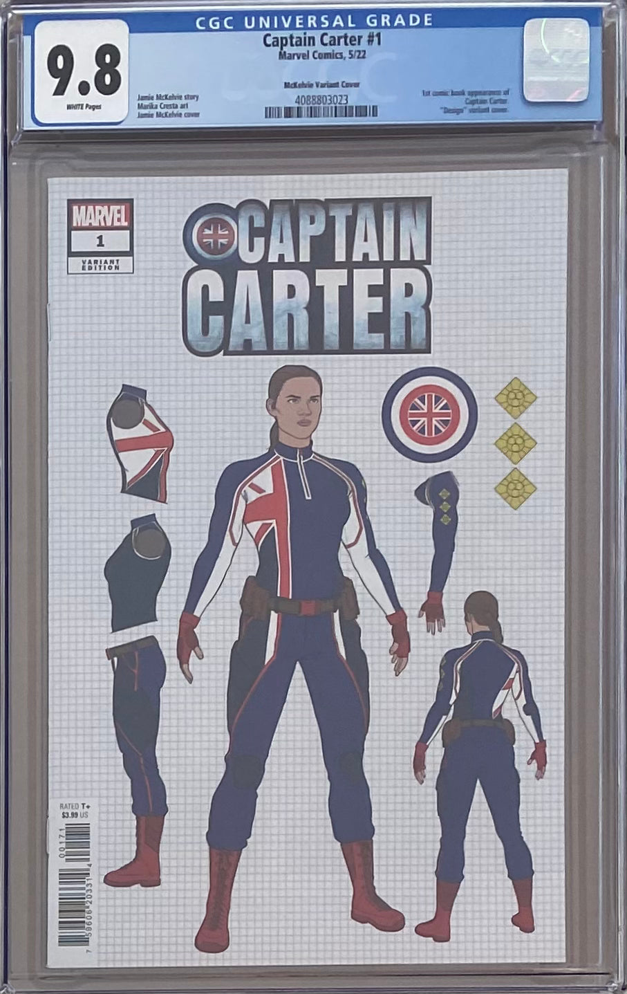Captain Carter #1 McKelvie Design 1:10 Retailer incentive Variant CGC 9.8